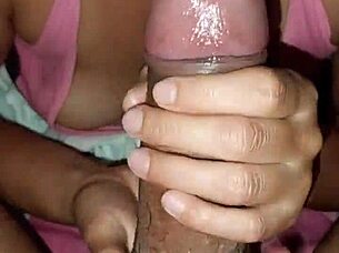 she's sucking my dick with her tongue, teasing it so good.