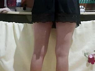 Hired Brazilian maid hotter in person with tight shorts exciting me