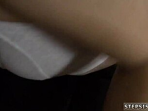 Busty brunette teen lola in black dress and pantyhose gets seduced and fucked by max