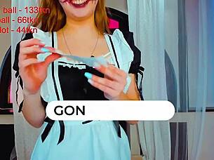 This cute maid cums hard on webcam