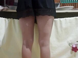 Hired Brazilian maid hotter in person with tight shorts exciting me