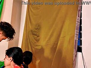 Teen Stepsister Shares Stepbrother With White Best Friend In POV Indian Sex Quickie Bent Over