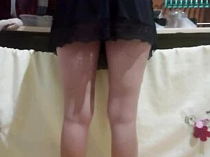 Hired Brazilian maid hotter in person with tight shorts exciting me