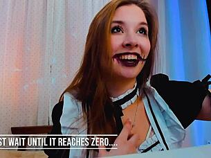 This cute maid cums hard on webcam
