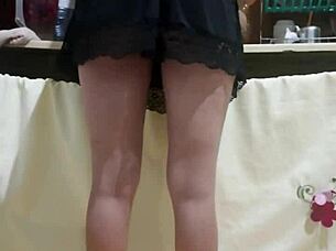 Hired Brazilian maid hotter in person with tight shorts exciting me