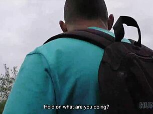 Can you believe this guy lets a stranger fuck his GF Liliane outdoors?