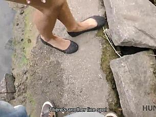 Can you believe this guy lets a stranger fuck his GF Liliane outdoors?