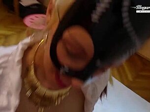 Blonde Bossi Sucks His Cock Before Getting Fucked Hard. Her Body Trembles in Ecstasy.