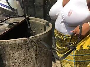 Bitch with huge natural tits feels intense pleasure getting fucked hard outdoors