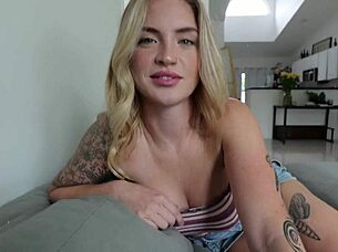 Fucking Cheating Blonde Housewife with Big Tits While Husband's at Work