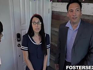 i'm petite alex coal punished in garage after family photo.