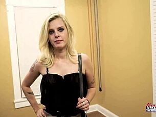 Oh My, Petite Blonde Myaa Twat Fingered While Giving Footjob!