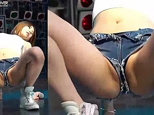 kpop dance with naughty korean brunette