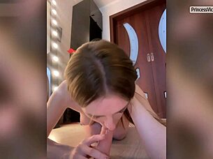 Redhead squirts after blowjob and anal fingering! 😍