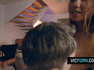 Taylor Sands Gets Tight Pussy Pounded Rough In Cowgirl