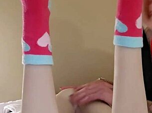 Emy Angel Massages Her Petite Redhead Body