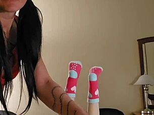 Emy Angel Massages Her Petite Redhead Body