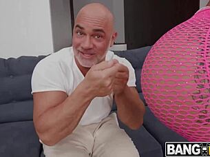 Oiled-up katty sucks christian's cock dry with cute face in teen anal taboo