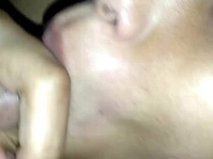 Friends with beautiful pussy come to suck my cock until it explodes in her mouth multiple times