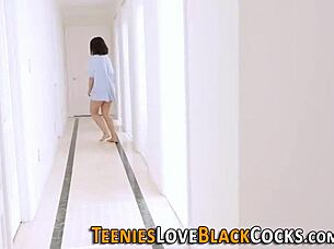 Hairy teen 18+ feels intense pleasure from BBC banging