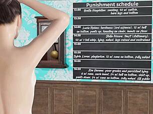 哇！看这严格BDSM藤条鞭打动画短片！