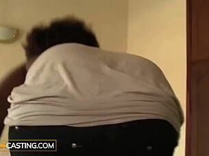 juicy african pussy and asshole fucked in fake amateur casting