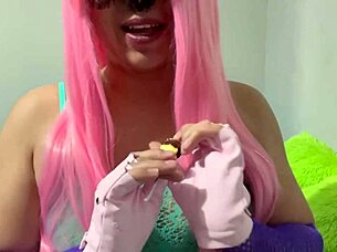 intense orgasm while sucking lollipop, wet latina with small tits.