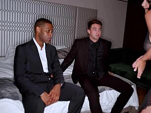 La sirena 69 learns deepthroat and gagging in interracial threesome with couple