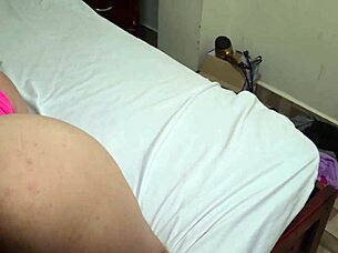 Blonde lesbians choke and fist in bondage live show