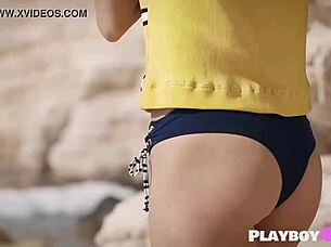 petite blonde milf teases with outdoor strip and dance