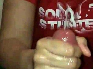 watch this big cock stroke a huge load of cum