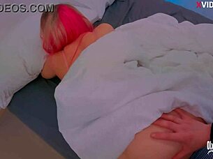 Stepbrother sneaks into stepsister's bedroom quietly.