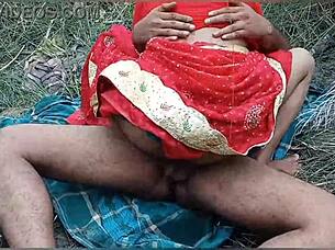 Outdoor group fucks sexy bangla bhabhi with big natural tits in missionary position