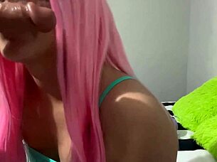 intense orgasm while sucking lollipop, wet latina with small tits.