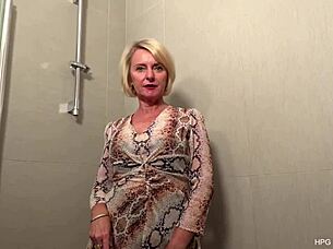 why does this blonde cougar lick pussy so wildly in the french milf scene