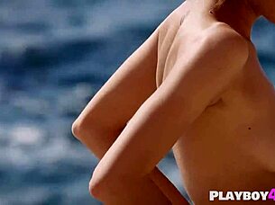 petite blonde milf teases with outdoor strip and dance