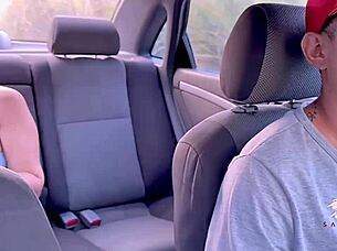 Savannah watson fulfills huge blowjob fantasy for uber driver in car