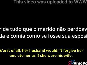 Why is the scoundrel husband assfucking his young brunette stepdaughter with a monster cock so intensely?