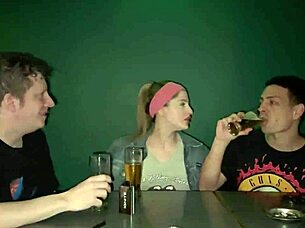 I double penetrated that rocker chick outside the bar, man!