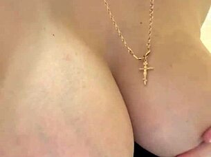 My slut stepmom shows big milky tits in the shower