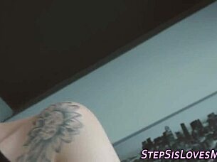 Stepsis says, Straddle my cock, you teen slut.