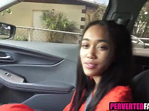 Convincing My Jailbird Filipina Step Sister To Fuck In The Car