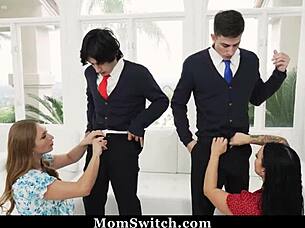 Stepson gets wild help from stepmoms to talk to girl!