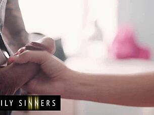 Step Daughter Assists Step Dad with Big Cock Blowjob