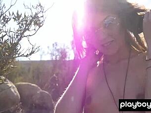 Flat Chested Canadian Beauty Drew Catherine Stripping On A Rock Outdoor!