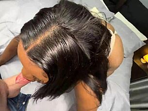 ebony gagged on white cock, begged for backshots cumshot