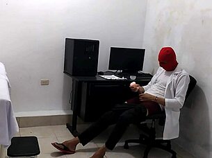 doctor treats cute patient then relaxes privately