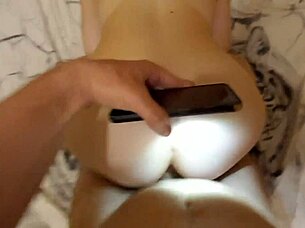 i's fuckin' my slutty blond momy in cowgirl position.