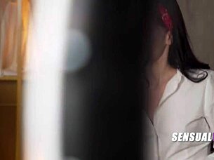 lingerie model fingering assistant's pussy during photoshoot break, licking clit