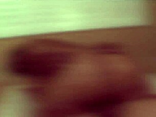 Fat guy can't masturbate and drowns his dick in her big tits